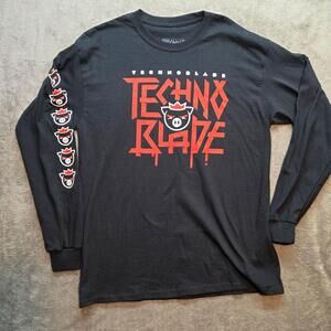 Technoblade Shirt Mens Large Black Long Sleeve Minecraft Pig Graphic Tee YouTube